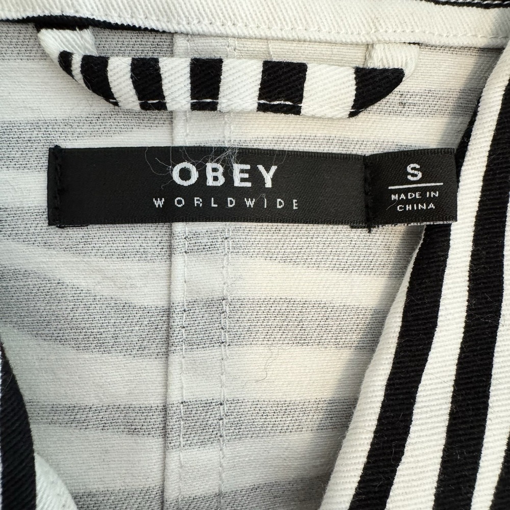 Obey Women Zebra Jacket Slacker Chore Coat Animal Print Small Streetwear Grunge - Picture 5 of 8